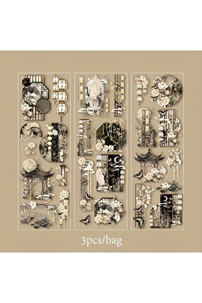 Choice D 3 Sheets/Bag Of Classical Flower Hot Stamping PET Stickers Chinese S...