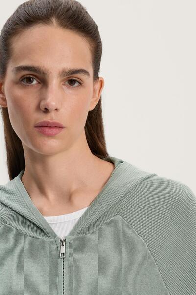 Oysho Knit jacket with hood