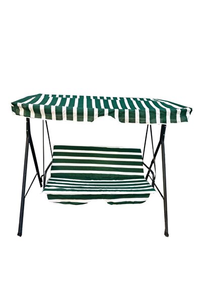 Vip Home Concept Süngerli Salıncak Minder Seti Tenteli Bahçe Minderi 2 Kişilik Süngerli Yeşil Beyaz