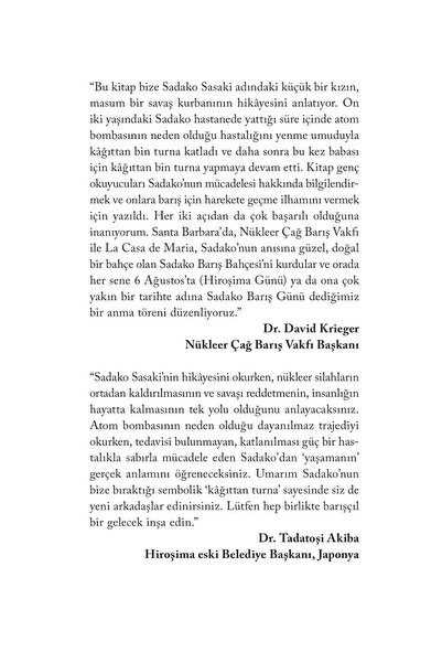 Pegasus Yayınları Sadako: Sadako Sasaki İle Kağıttan Bin Turnanın Gerçek Hikayesi - Sue DiCicco & Masahiro Sasaki