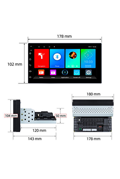 Navigold Ds-720 Carplayli Double Oto Teyp Multimedya 7'' Inch Bluetooth- Çift Usb 4x55w Kamera Hediyeli