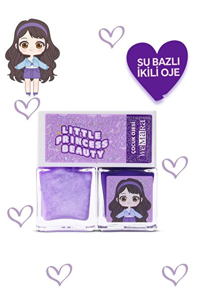 WeMara LITTLE PRINCESS SU BAZLI MOR OJE & GLITTERLI OJE MOR SET 2 LI (2*8 ML)