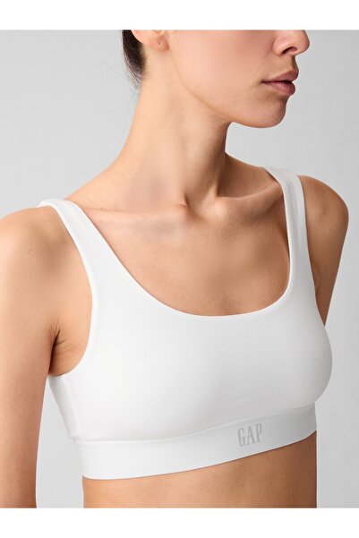 GAP Kadın Beyaz Organik Pamuk Stretch Logo Bralet