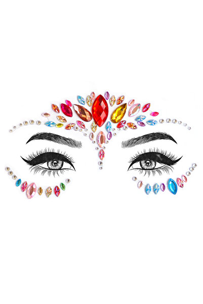 BearPear Rainbow Kendinden Yapışkanlı Kristal Yüz Taşı Face Gems