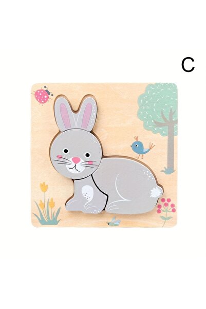 Choice ألغاز معرفية خشبية ثلاثية الأبعاد على شكل أرنب وحيوانات كرتونية للأطفا...