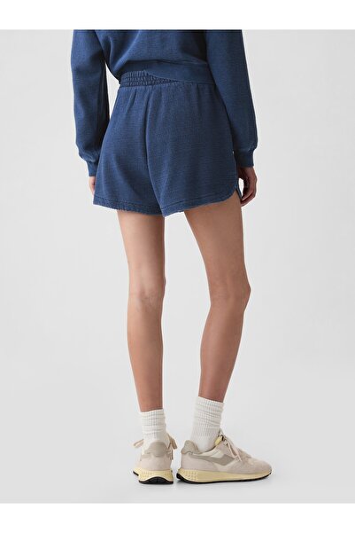 GAP Kadın Koyu Mavi Dokulu Sweat Şort