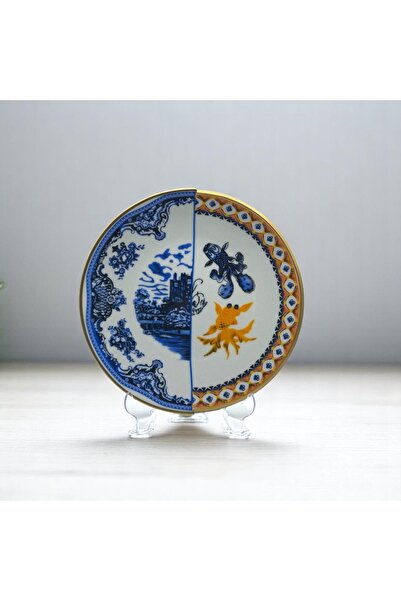 MEVLANA BAZAAR İki Desenli Rustik 6'lı Pasta Tabağı