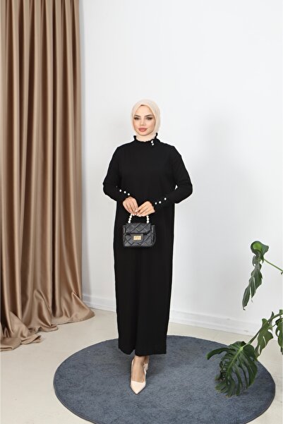 NİSUM MODA Mercerized Dress with Stone Detail