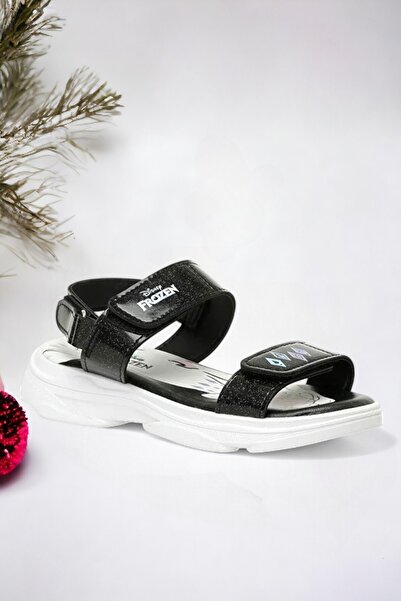 Ponchiq Black Girl's Sandals Printed