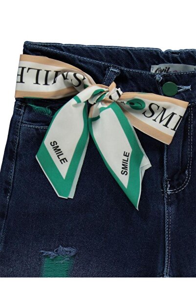 Civil Girls Kız Çocuk Kot Pantolon 10-13 Yaş Koyu Mavi