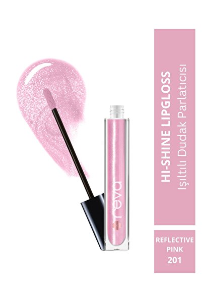 REVA Işıltılı Dudak Parlatıcısı - Hi-shine Lip Gloss Reflective Pink - No: 201 - Vegan & Temiz Içerik