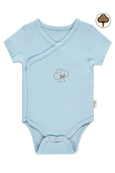 Civil Baby قميص قطني عضوي بصف أزرار مزدوج للأطفال من 0-3 أشهر - أزرق للأطفال ...