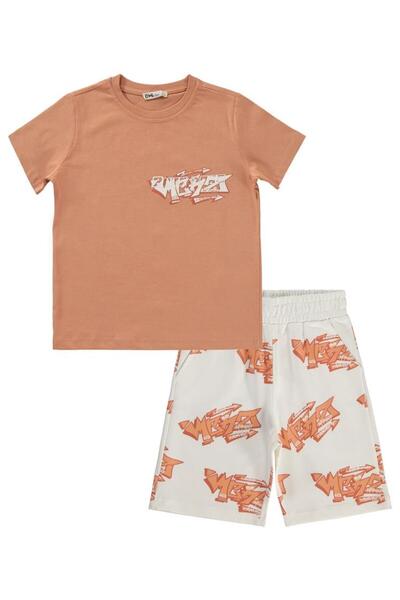 Civil Boys طقم كابريلي مطبوع عليه كتابات جرافيتي للأعمار من 6 إلى 9 سنوات - ب...