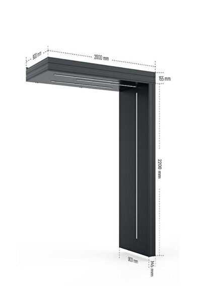 KORRAIN LUX MONO RIGHT-ALÜMİNYUM KAPI ÜSTÜ SUNDURMALIK-DRENAJLI TASARIM-SAĞ