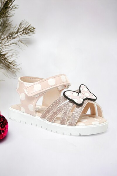 Ponchiq Sandale pentru fetiță roz fluture