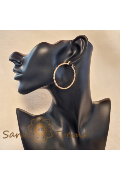 SaraTremo Cercei rotunzi împletiți, diametru 4 cm – Eleganță și rafinament br...