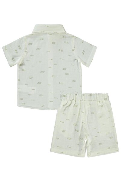 Civil Baby Wave Patterned 6-18 Month Set - Ecru12-18 Months