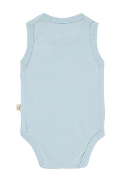 Civil Baby Düz Renkli 3-9 Ay Çıtçıtlı Badi - Mavi 9-12 Ay