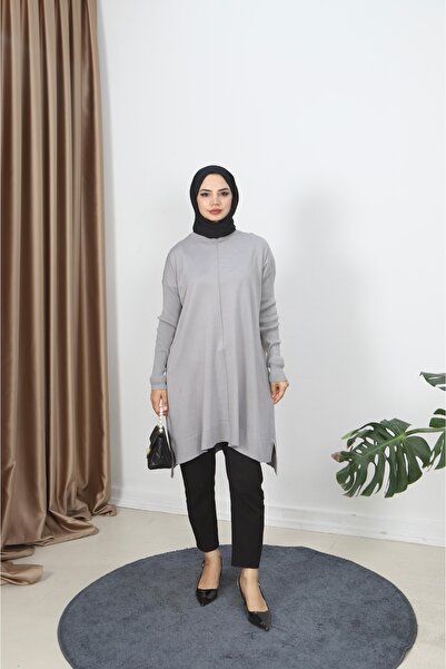NİSUM MODA Ribbed Mercerized Tunic with Sleeves