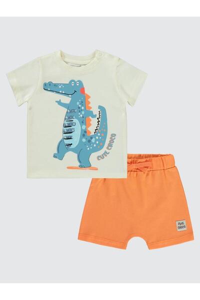 Civil Baby Erkek Bebek Şortlu Takım 6-18 Ay Krem