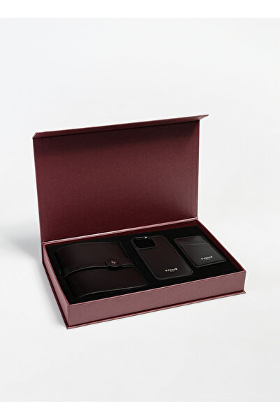 Dfonce Siyah Erkek Deri Kartlk-Telefon Kılıfı-Ajanda Tk D'FONCE SET 11