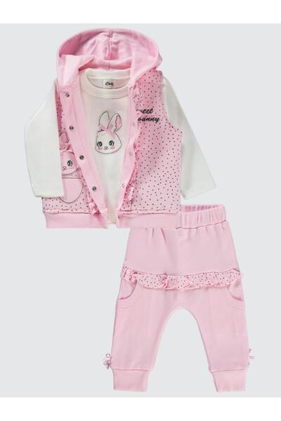 Civil Baby Σετ Κουνέλι με Κέντημα 6-18 Μηνών - Ροζ 6-9 Μηνών