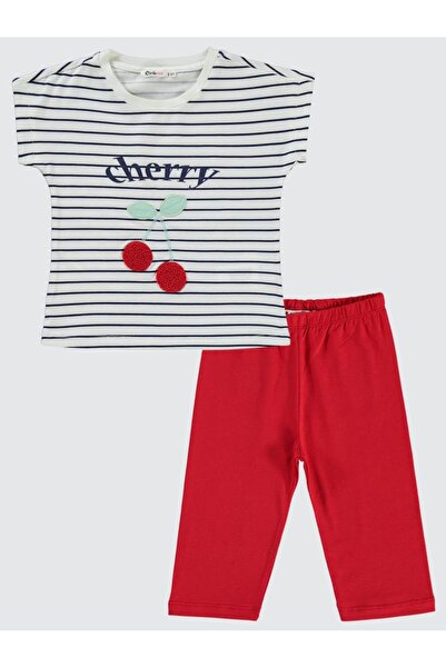 Civil Girls Kız Çocuk Takım 2- 5 Yaş Ekru-kırmızı