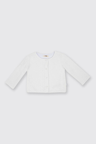 Panço Newborn Floral Patterned White Jacket