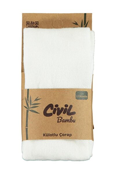 Civil Baby Kız Bebek Bambu Külotlu Çorap 1-12 Ay - Ekru 12-18 Ay