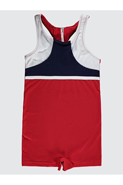 Civil Girls Kız Çocuk Yüzücü Mayo 3-13 Yaş Lacivert-kırmızı