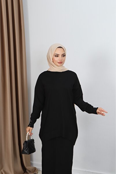 NİSUM MODA Button Detailed Mercerized Skirt Suit