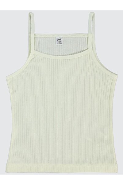 Civil Girls Ribbed Striped 2-Piece Undershirt Set for Ages 2-10 - Ecru2-3 Years