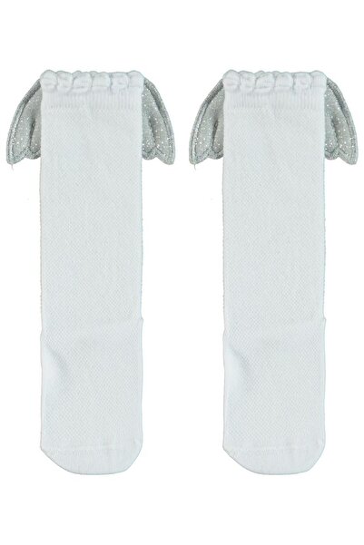 Civil Girls Angel Winged Knee Socks for Girls Aged 3-11 - White 11-12 Years Old
