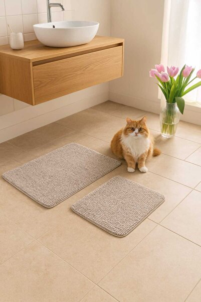 HOMEMOME طقم حمام سوبر سوفت سباغيتي مكون من قطعتين 60×100 و50×60 حجر