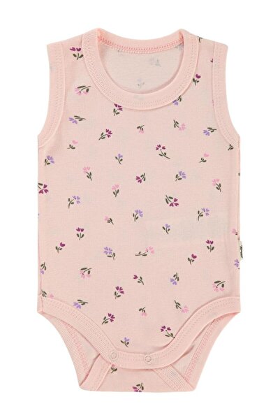 Civil Baby Çiçek Baskılı 1-36 Ay Çıtçıtlı Badi - Pembe 12-18 Ay
