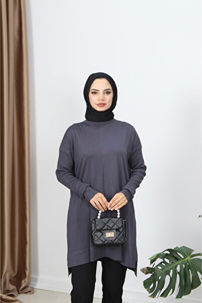 NİSUM MODA Ribbed Mercerized Tunic with Sleeves