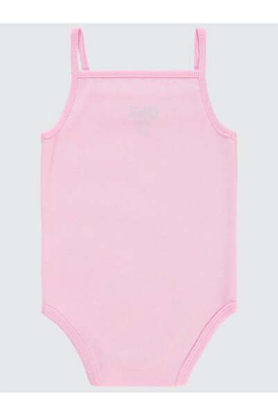 Civil Baby Rope Strap Lace Girls' Snap-On Bodysuit - Pink 12-18 Months