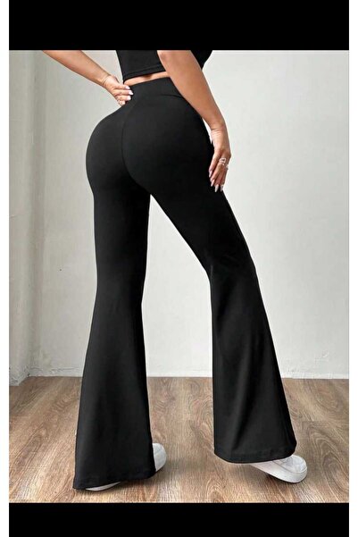 sayina Dámské černé španělské legíny Lycra Stretchy High Waist No Show Crepe Tapering Legíny Kalhoty