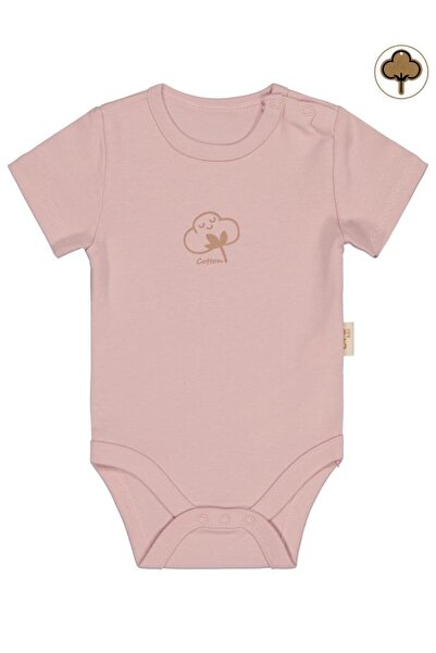 Civil Baby Organik Pamuklu K Kol 0-18 Ay Çıtçıtlı Badi - Pembe 9-12 Ay