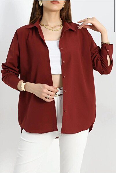 MODA Oversize Gömlek Bordo