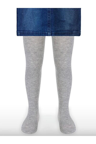 Civil Girls Plain Patterned 3-11 Years Old Children's Girls' Pantyhose - Gray 5-6 Years Old