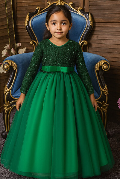 Tomac Rochie de seara cu paiete Zara verde pentru fete