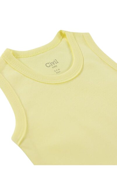 Civil Baby Düz Renkli Çıtçıtlı Badi - Sarı 0-1 Ay