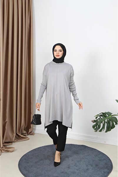 NİSUM MODA Ribbed Mercerized Tunic with Sleeves
