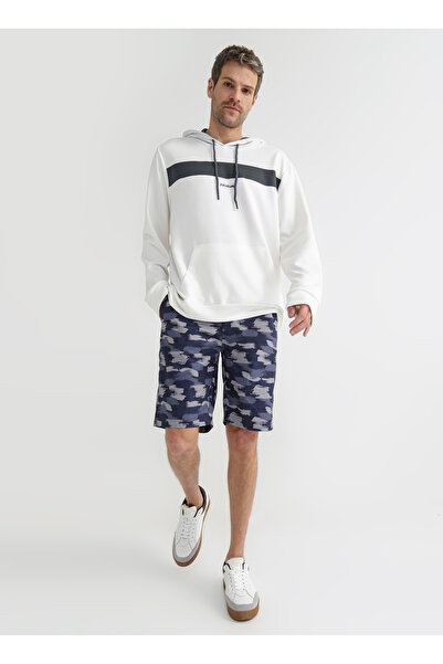 Fabrika Düşük Bel Loose Fit Lacivert Erkek Bermuda Şort Nega