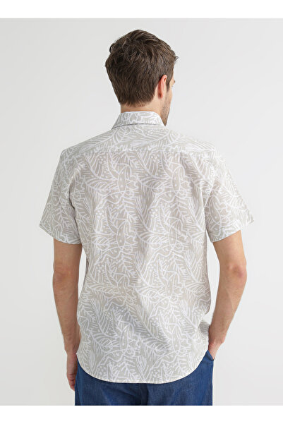 Fabrika Kısa Kollu Gömlek, 2xl, Bej