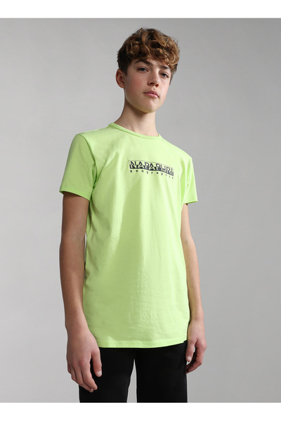 Napapijri Yeşil Erkek Çocuk Bisiklet Yaka Kısa Kollu T-Shirt NP0A4G4PG1G1 K S...