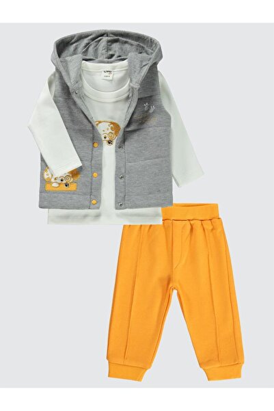 Civil Baby Kutya hímzett 3 részes szett 6-18 hónapos korig - Mustár 18-24 hónapos korig