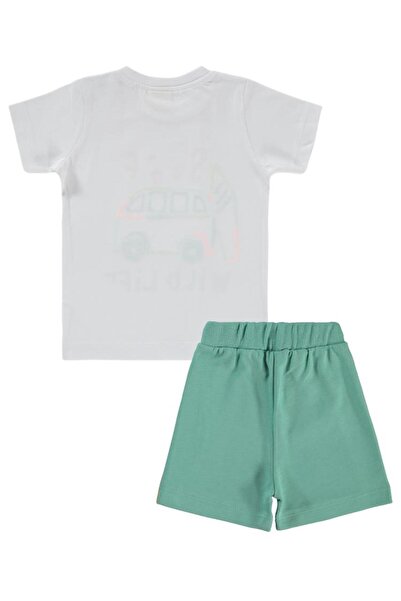 Civil Baby Car Embroidered 6-18 Month Set - Ecru12-18 Months