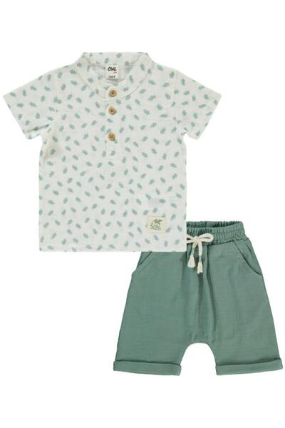 Civil Baby Palm Tree Printed 6-18 Months Set - Khaki6-9 Months